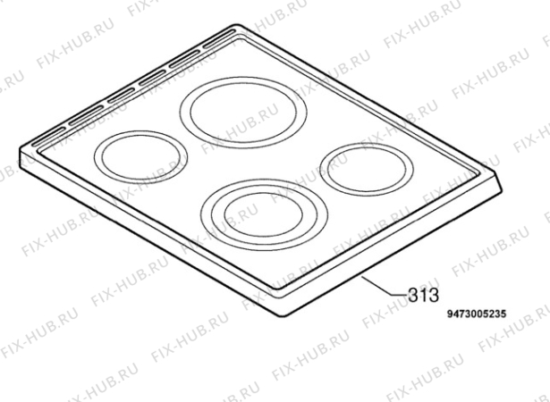 Взрыв-схема плиты (духовки) Zanussi ZCC6632W - Схема узла Hob 271